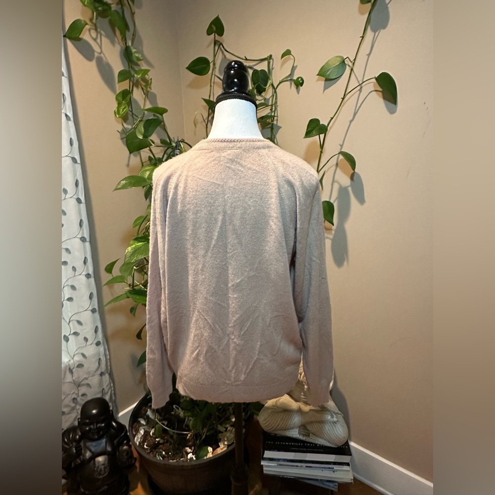 1980s DUVET Large Sweater Vintage Button-up Beige 100% Acrylic - Picture 3 of 12